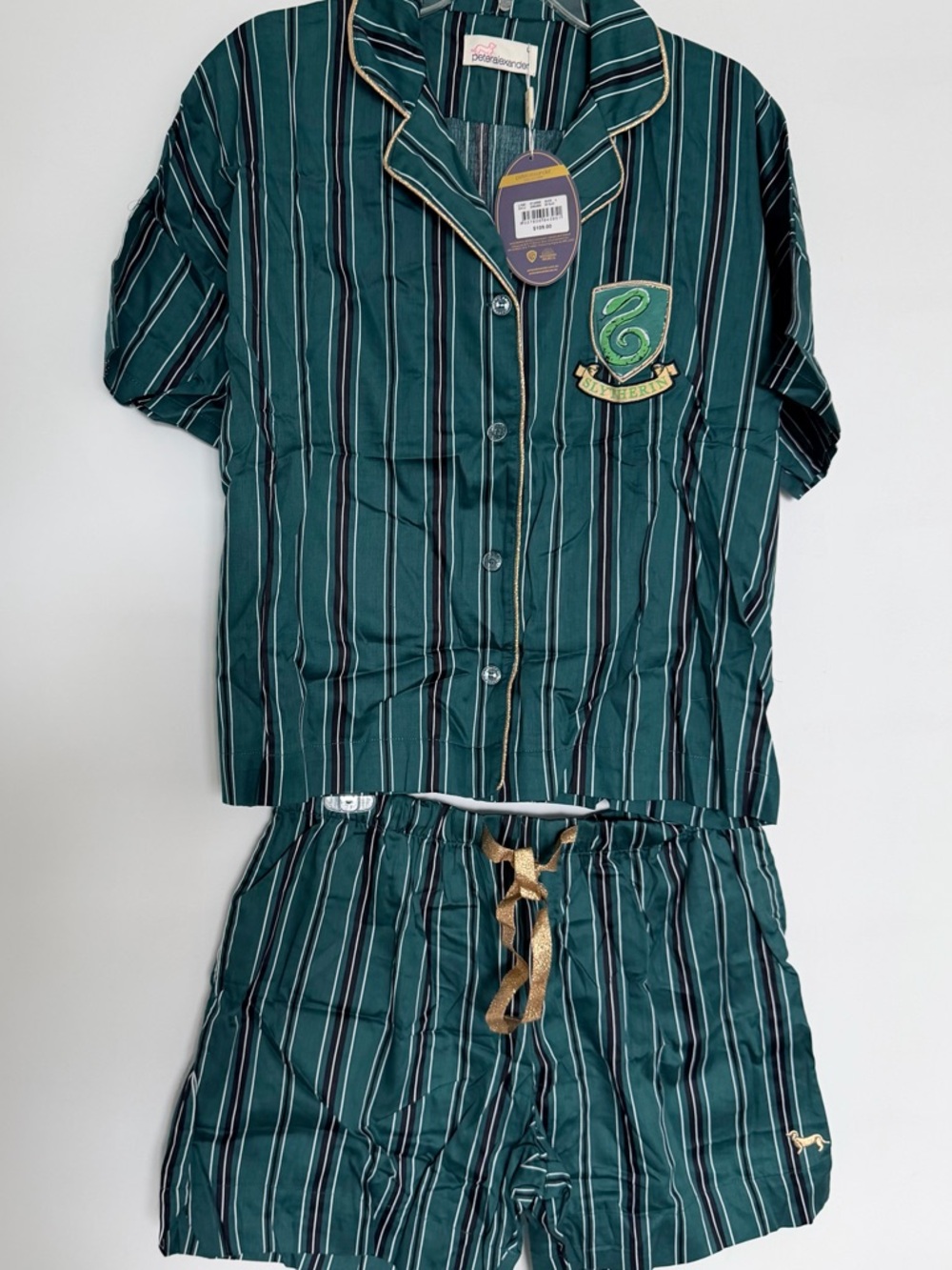 Harry Poter,  Green and Black Striped Ladies Shortie Pyjama Set, Peteralexander